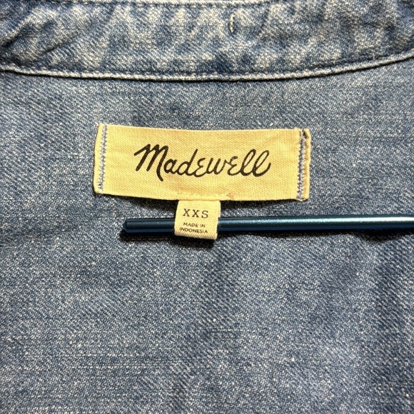 Madewell Denim Snap-Button Western Shirt in Percy Wash size XXS - Picture 8 of 12